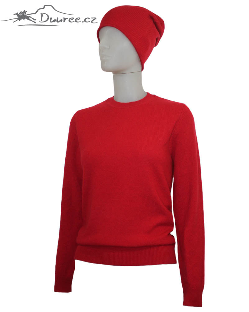 Kaschmir-Set: Pullover, Mütze Elektra
