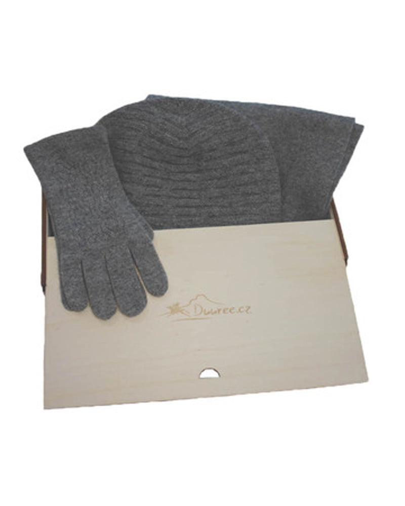 Geschenkset „Rose“: Mütze, Handschuhe und Schal aus 100 % Kaschmir