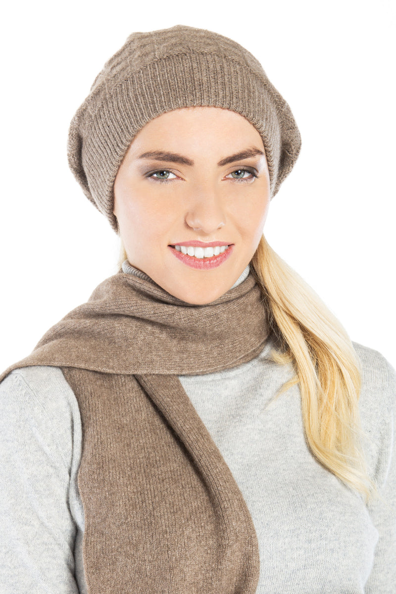 Geschenkset Isabelle: Mütze und Schal aus 100 % Kaschmir