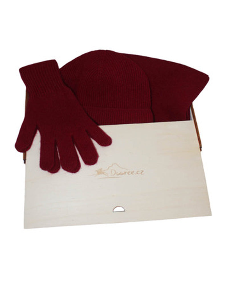 Geschenkset aus Mütze, Handschuhen und Schal aus 100 % Kaschmir