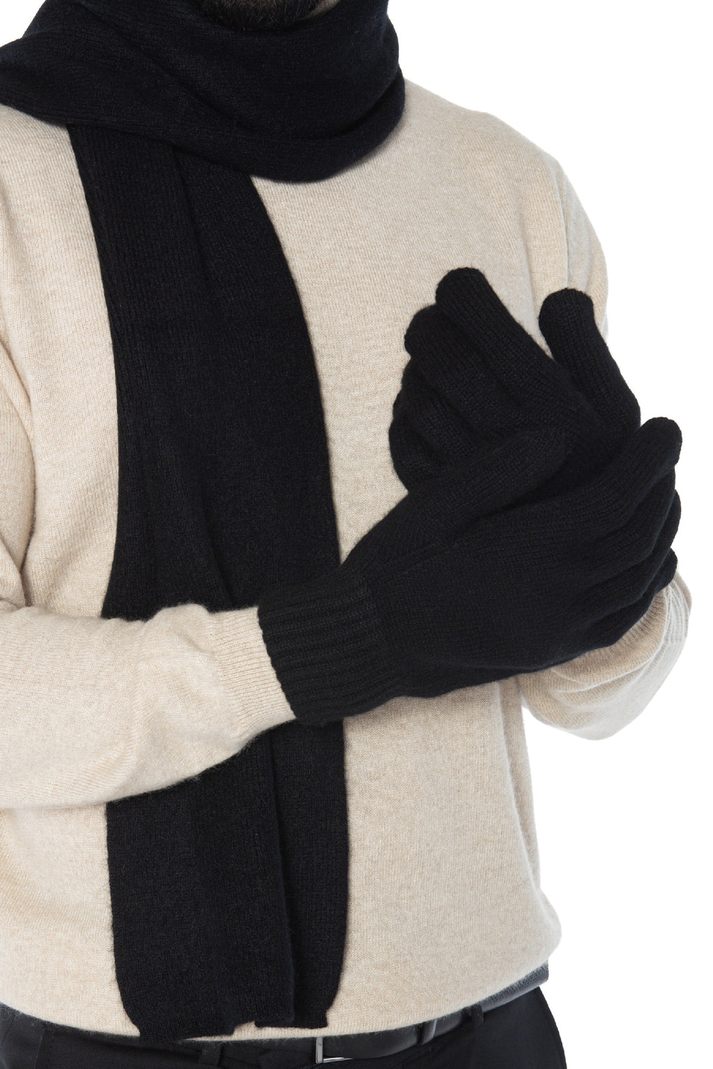 Geschenkset Gerard: Mütze, Handschuhe und Schal aus 100 % Kaschmir