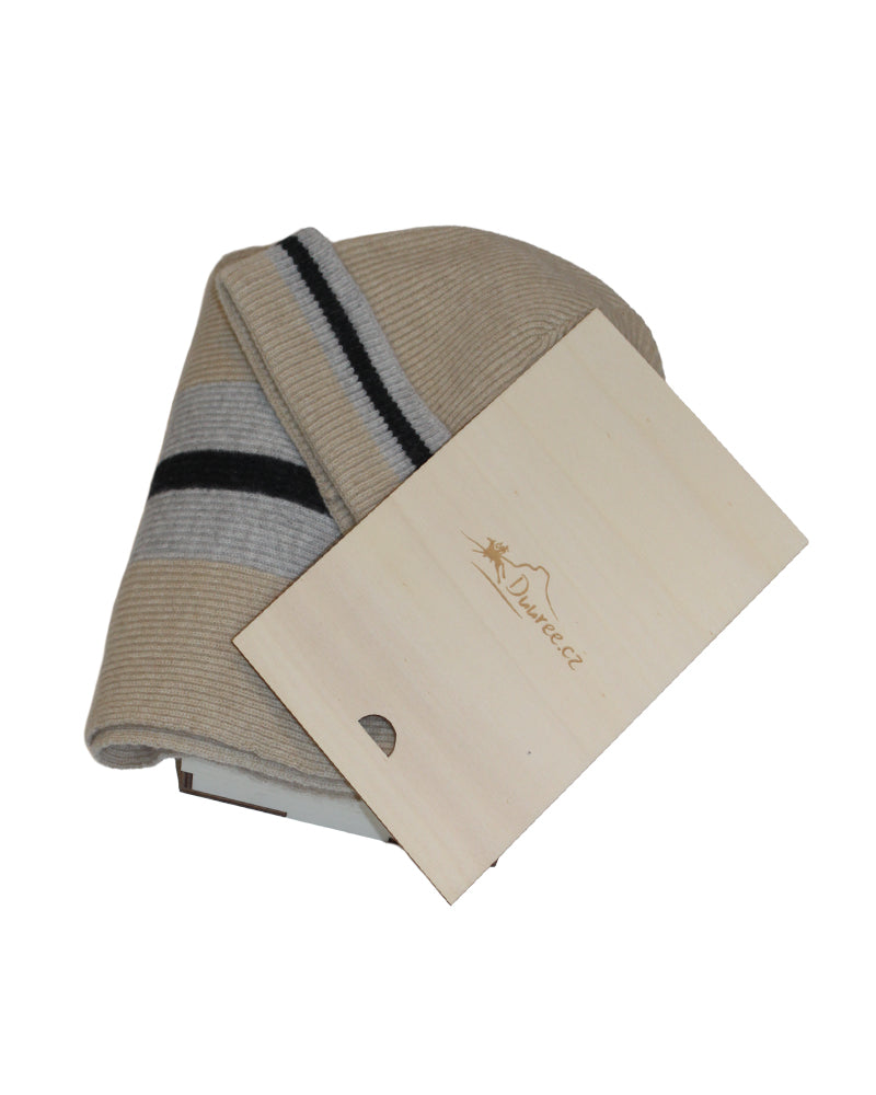 Harel Geschenkset mit Mütze und Schal aus 100 % Kaschmir